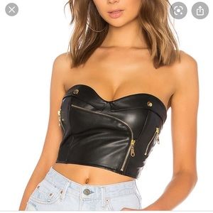 Superdown Faux Leather Bustier